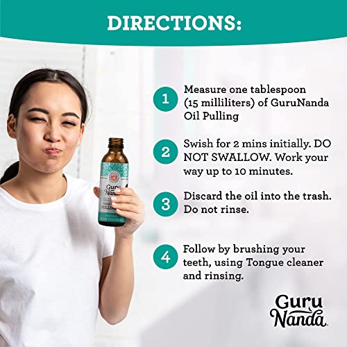 GuruNanda Coconut Oil Pulling with 7 Natural Essential Oils and Vitamin D, E, K2, Alcohol Free Mouthwash (Mickey D), Helps with Fresh Breath, Teeth Whitening, Gum Health (8 Fl. Oz) - 1 Pack