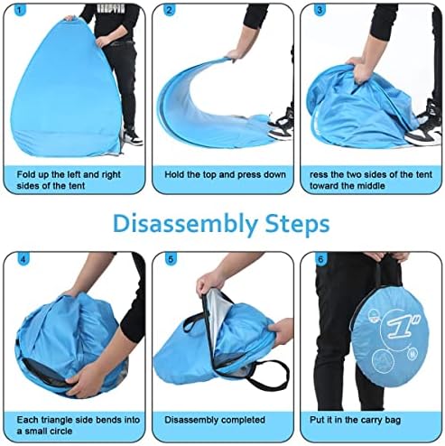 FBSPORT Beach Tent, UPF 50+ Easy Pop Up Beach Shade Beach Tent, Sun Shelter Instant Portable Beach Tent Umbrella Baby Canopy Cabana with Carry Bag, Sky Blue