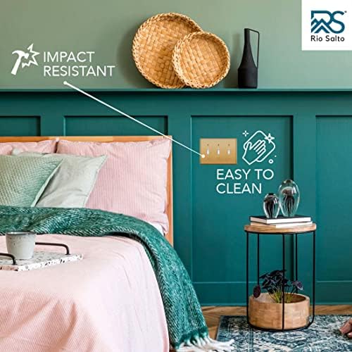 Rio Salto BRASS Metal Gold Triple Toggle Light Switch Metal Wall Plate 3-Gang Toggle Wallplate Cover Wall Plate Light Switch Covers 1-Pack Standard Size
