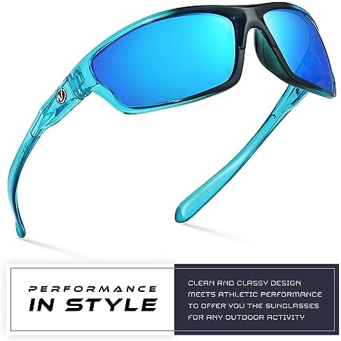 Nitrogen Polarized Wrap Around Sport Sunglasses for Men Women UV400 Protection Sun Glasses