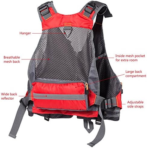 BASSDASH Strap Fishing Vest Adjustable for Men and Women, for Fly Bass Fishing and Outdoor Activities