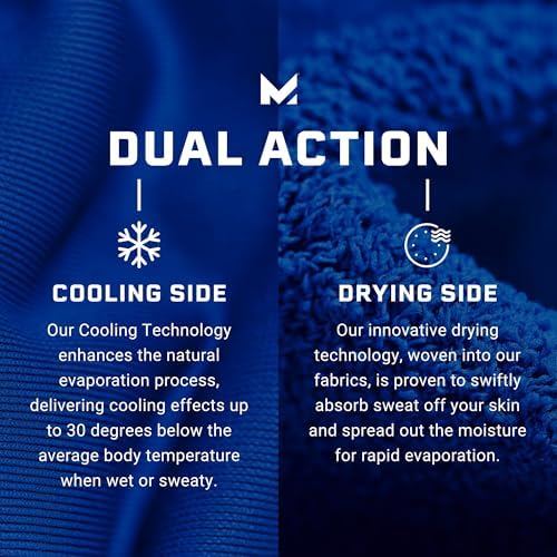 MISSION Dual Action Cooling & Drying Towel, Mission Blue - Cools Up to 6 Hours - Moisture & Sweat Absorbent - UPF 50 Sun Protection - Machine Washable