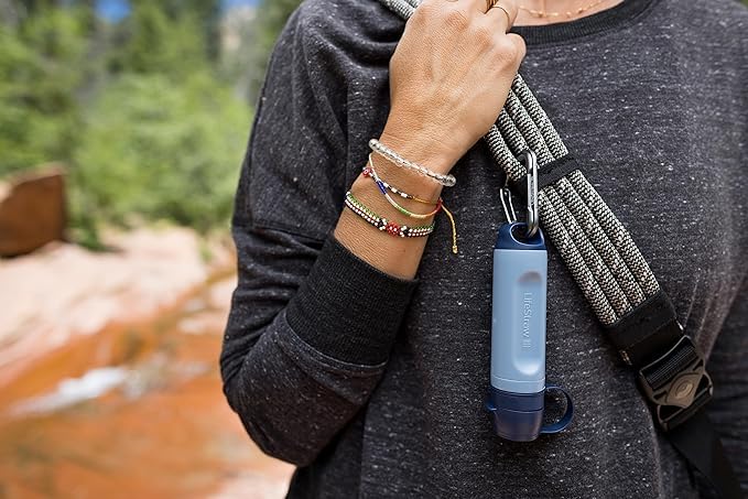 LifeStraw Peak Series – Solo Personal Water Filter for Hiking, Camping, Travel, Survival and Emergency preparedness. Removes Bacteria, parasites and microplastics, Pink Lemonade