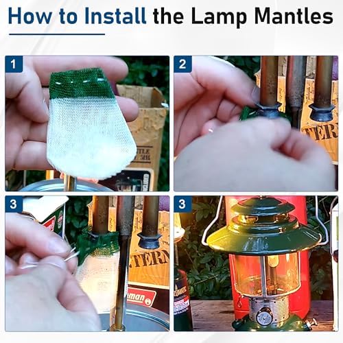 10 Pcs Propane Lantern Mantles with Lantern Globe Replacement Glass - Glass Globe Compatible with Coleman Fueled Lanterns, Propane Lantern Mantles Replacement Suitable for Outdoor Camping Lantern