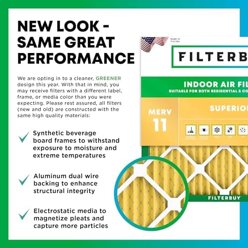 Filterbuy 14x18x1 Air Filter MERV 11 Allergen Defense (2-Pack), Pleated HVAC AC Furnace Air Filters Replacement (Actual Size: 13.50 x 17.50 x 0.75 Inches)