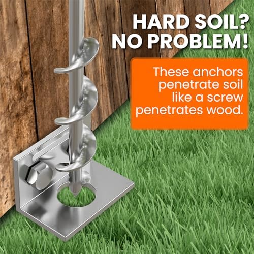 Ground Anchors Screw In - 24" Set of 4,6,8 with Brackets and Drill Bit - Earth Anchors - Mobile Home Anchors - Storage Shed Anchor Kit - Swing Set Anchors for Metal Swing Set - Playset Anchors - Ties
