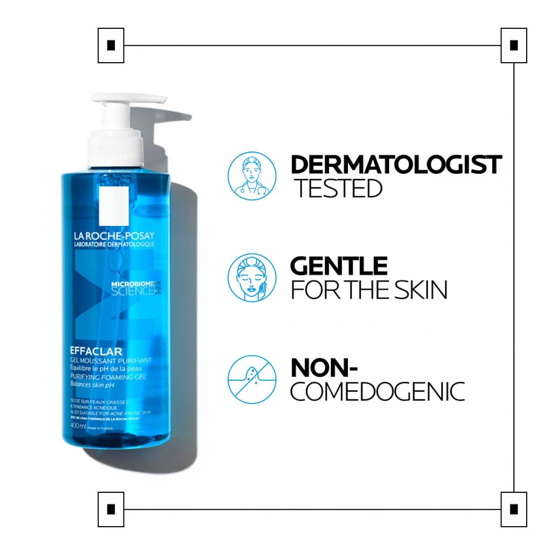La Roche-Posay Effaclar Foaming Gel Cleanser for Oily Skin, 13.52 fl oz