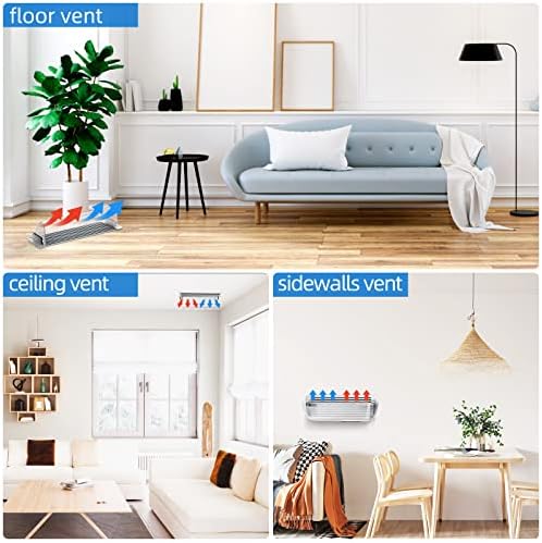 4 Pack Adjustable Air Vent Deflector, 9”-15” Transparent Deflector for Ceiling Registers, Floor, Sidewall (4)