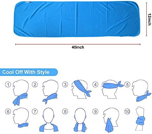 Sukeen 4 Pack Cooling Towel (40"x12"), Ice Towel, Soft Breathable Chilly Microfiber Towel for Yoga, Sport, Running, Gym, Workout, Camping, Fitness, More Activities
