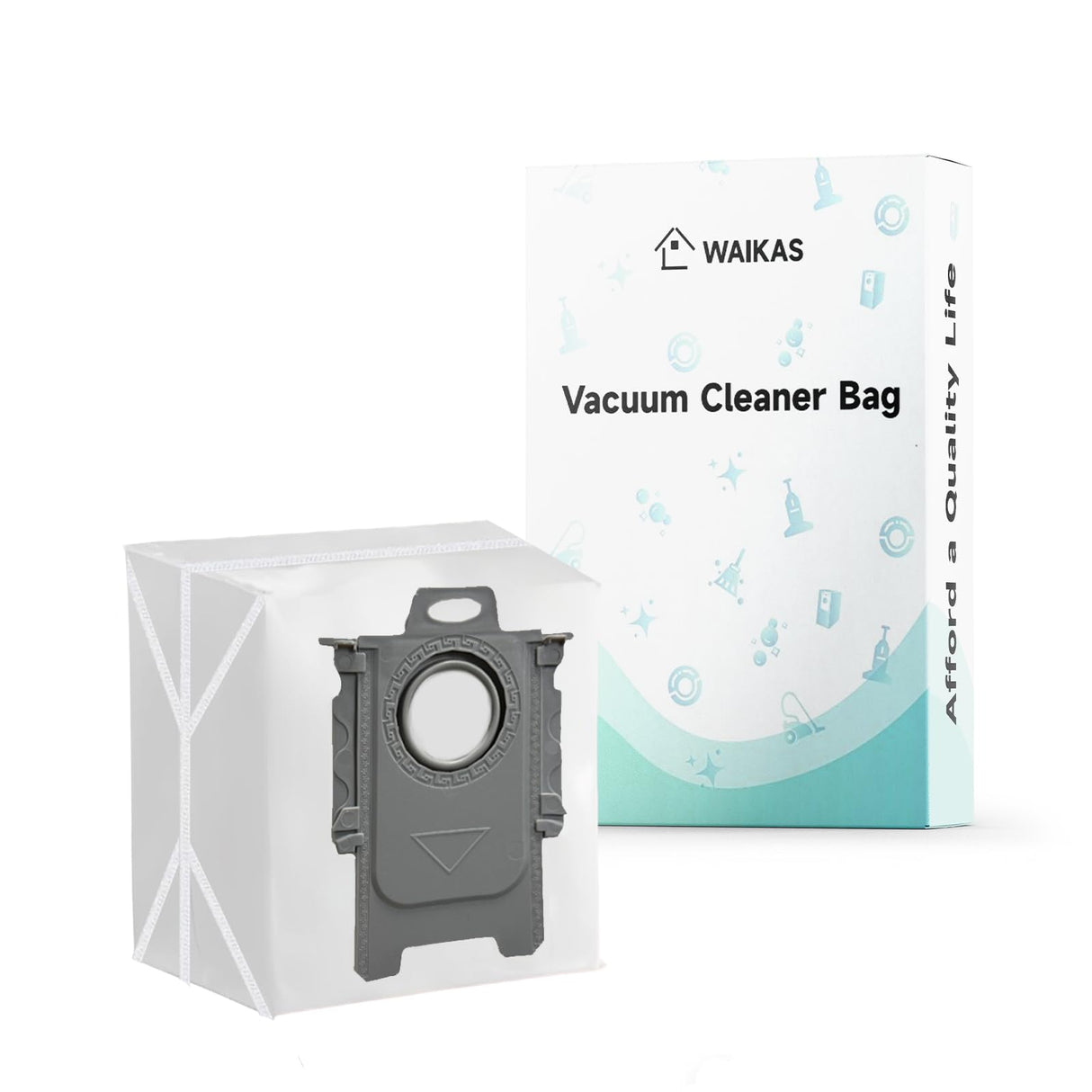 WAIKAS 14 Pack Vacuum Bags for Roborock Q5 Max+, Q5 Pro+, Q5+, Q8 Max+, Q8+, Q8 Max Plus, S7 MaxV Ultra, S7 Pro Ultra, S8+, S8 Pro Ultra, Q5DuoRoller+ Plus, Q7 M5, Q10 S5, Q10X5, Robot Vacuum Dust Bag