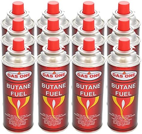 Gas One 12 Pack - 8oz Camping Fuel Canisters for Portable Gas Stoves - UL Safety Certified - Made In Korea