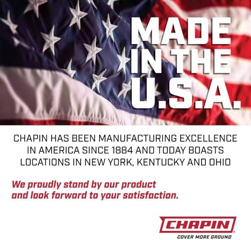 Chapin 20003 Made in USA 3-Gallon Lawn and Garden Pump Pressured Sprayer, for Spraying Plants, Garden Watering, Lawns, Weeds and Pests, Translucent White