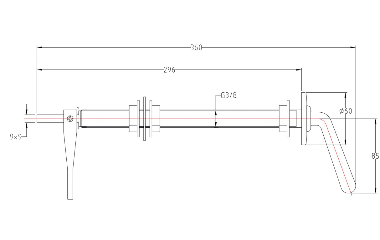 Taps2Traps® Extended 12" 290mm Hideaway Long Reach Cistern Lever Handle in Chrome