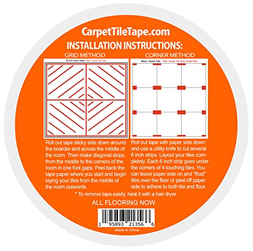 Carpet Tape Double Sided Heavy Duty Carpet Tile Tape 2inx90ft Rug Gripper Indoor Outdoor Grip Tapes for Area Rugs on Hardwood Vinyl Concrete Wood Turf Floor Adhesive Two Sided Stick