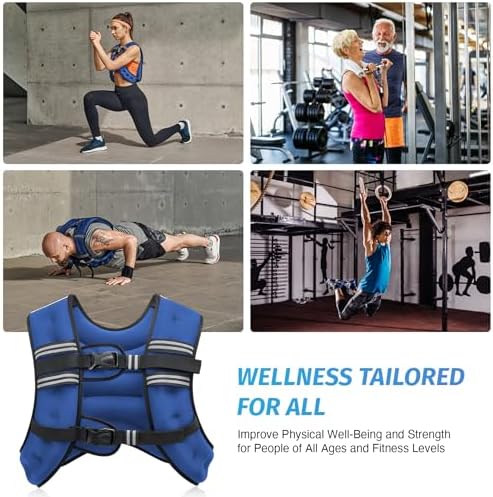 ZELUS Weighted Vest, 6lb/8lb/12lb/16lb/20lb/25lb/30lb Weight Vest with Reflective Stripe for Workout, Strength Training, Running, Fitness, Muscle Building, Weight Loss, Weightlifting