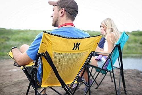 Kijaro Dual Lock Portable Camping Chairs - Versatile Outdoor Folding Sports & Lawn Chair - Locks Position Izamal Yellow