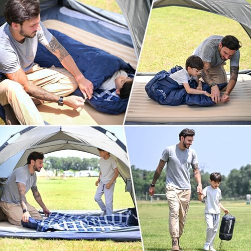 KingCamp Sleeping-Bags Kids Sleeping Bag Flannel Lined Cold Weather 3-4 Season Sleeping Bag for Teens Youth Child Boys Girls