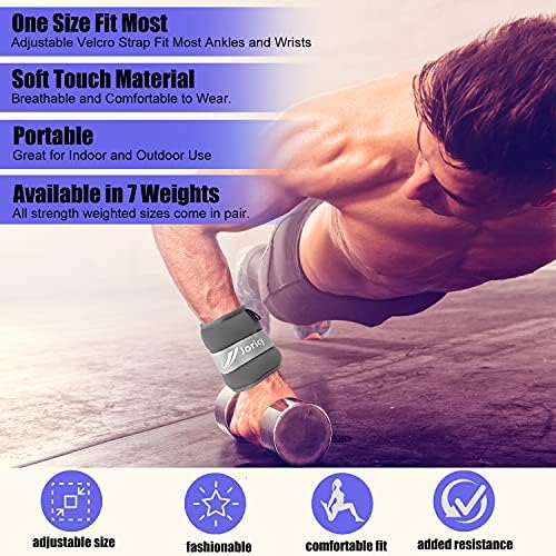 Ankle Weights A Pair of 1/2/3/4/6/8/10/12/20 LBS Wrist Leg Arm Weights for Women Men kids child with Adjustable Straps, Strength weighted for Physical Therapy Running Walking Fitness Gym Workout