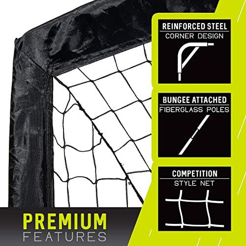 Franklin Sports Blackhawk Backyard Soccer Goal - Portable Pop Up Soccer Nets - Youth + Adult Folding Indoor + Outdoor Goals - Multiple Sizes + Colors - Perfect for Games + Practice