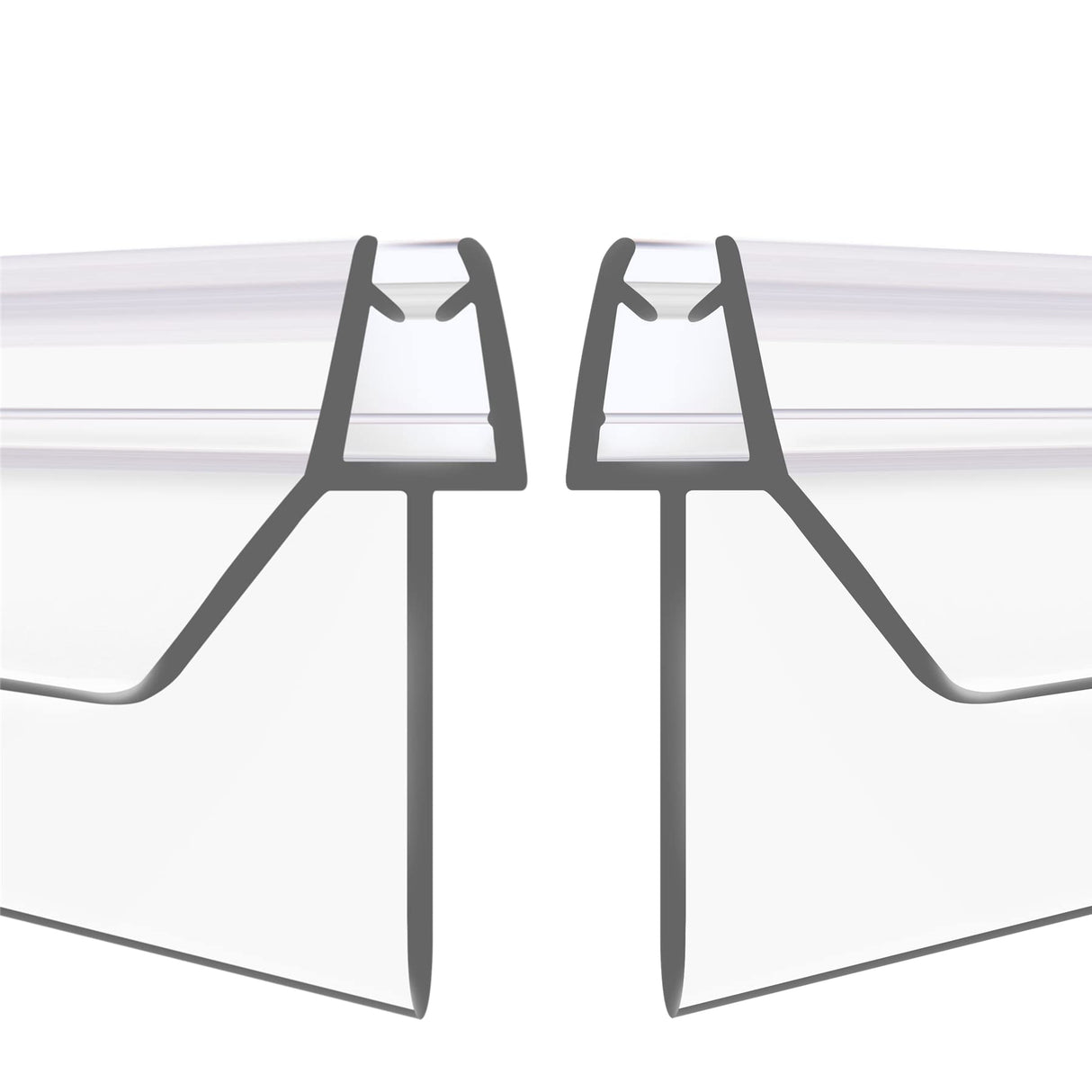 GEZMR 2-Pack Frameless Shower Door Bottom Seal (1/4'' X 39'') Clear Glass Shower Door Sweep Strip can Covers up to 23mm Gap - Stop Leaks