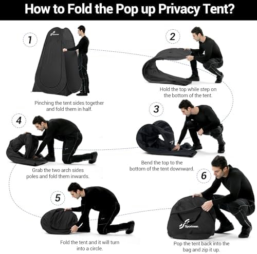 Sportneer Pop Up Privacy Shower Tent, Portable Changing Room Pop Up Changing Tent 75inches x 47inches x 47inches Shower Tent with Carry Bag for Camping & Beach, Easy Set Up, Foldable
