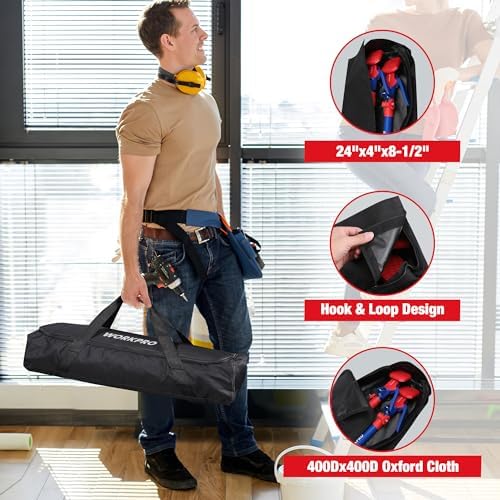 WORKPRO Cabinet Jack Support Pole, 18-1/2" to 29-1/2" Steel Telescopic Quick Support Rod Adjustable 3rd Hand Support System with 154 lbs Capacity for Cabinet Jack, Drywall Jack& Cargo Bars, 2-Pack