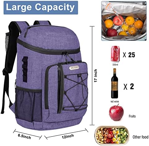 Backpack Coolers Insulated Leak Proof 30 Cans, Soft Sided Insulated Cooler Bags Ice Chest Backpack for Beach Travel Camping, with Reusable Ice Packs