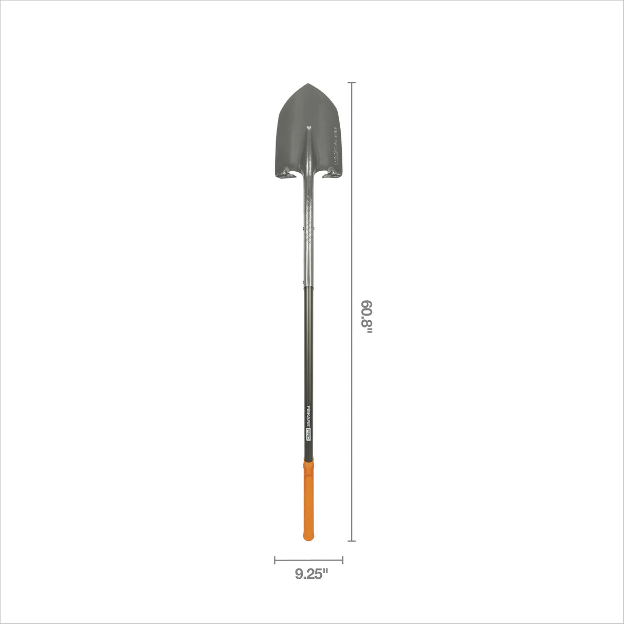 Fiskars 60" Pro Garden Shovel for Digging, Heavy Duty Steel Gardening Tool with Straight Handle