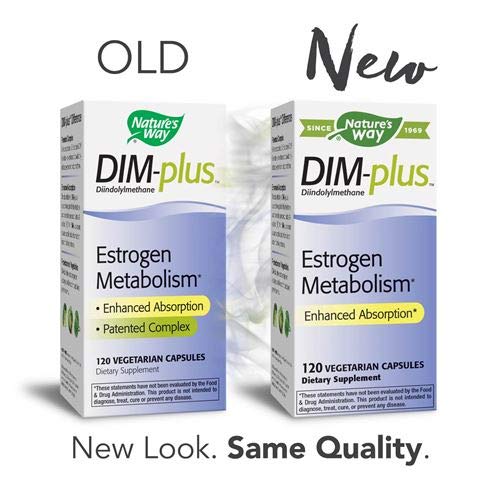 Nature's Way Dim-Plus, Diindolylmethane Vegetarian Capsules, 120-Count (Packaging May Vary), Pack of 2