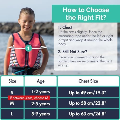 Limmys Premium Kids Swim Vest - Toddler Swim Jacket and Buoyancy Swimming Aid - Modern Design Swimming Vest for Boys, Girls and Babies - Drawstring Bag Included