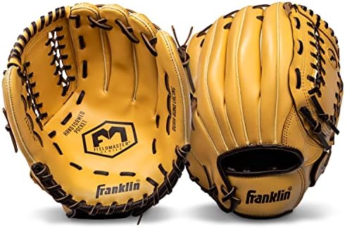 Franklin Sports Baseball + Softball Gloves - Field Master Adult + Youth Baseball + Softball Gloves - Right Hand + Left Hand Gloves - Infield + Outfield Mitts - Multiple Sizes + Colors