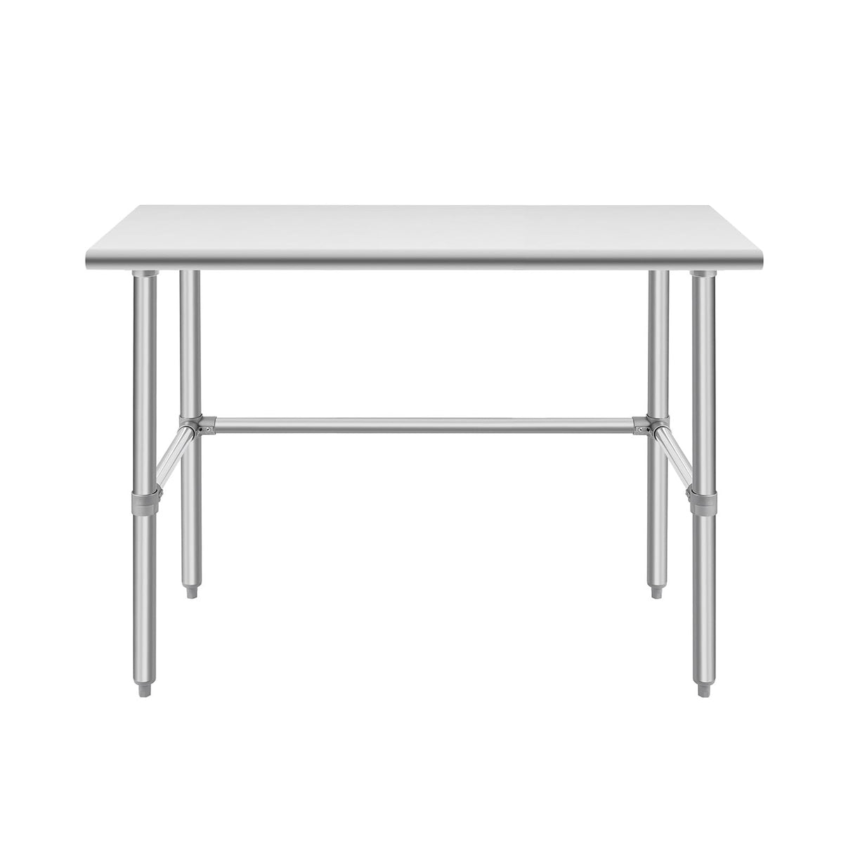 Hally Open Base Stainless Steel Table 24 x 48 Inches, NSF Commercial Heavy Duty Prep & Work Table with Galvanized Legs for Restaurant, Home and Hotel