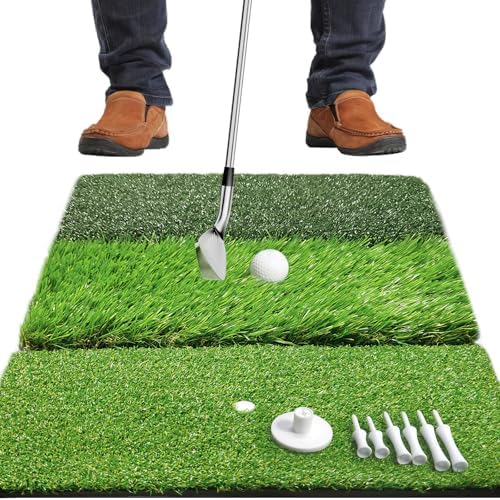 Golf Hitting Mat | Golf Training Mat for Swing Path Feedback/Detection Batting | Extra Replaceable Golf Practice Mat 16"x12" | Golf Gifts for Men/Women for Home Indoor Outdoor