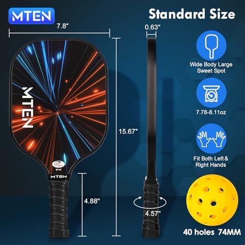 Pickleball Paddles, USAPA Approved Fiberglass Surface Pickleball Set with Pickleball Rackets, Pickleball Paddles Set for Men Women