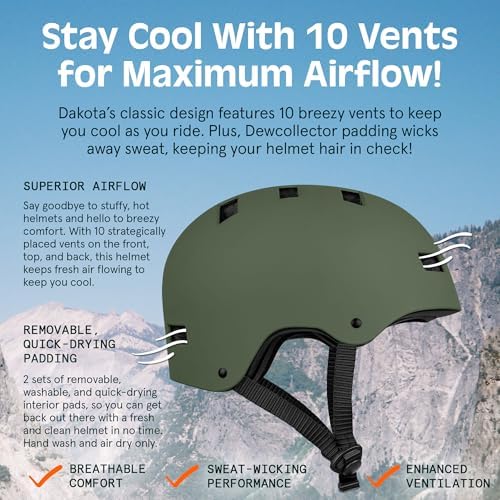 Retrospec Retrospec Dakota Bike Helmet - Skateboard Helmet Premium Protection Multi-Sport Bike, BMX, Skating, Scooter, and Skate Helmet