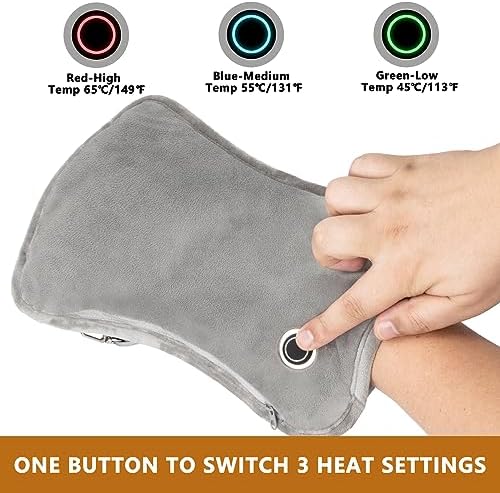 Hand Warmers Rechargeable, 10000mAh Electric Heated Gloves Power Bank Portable Graphene Handwarmers Pouch with 3 Levels & Double-Sided Heating for Hunting Camping Golf Xmas Gifts for Women Men Kids