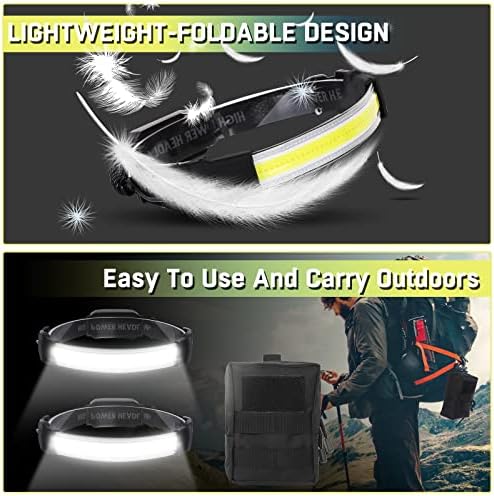 Headlamp Rechargeable,Ultra Bright Upgrade 1500 Lumens 6 Modes Head Lamp Led Rechargeable with Taillight(Individual Control),230°Wide Beam Waterproof Headlamps for Adults Outdoor Camping Running