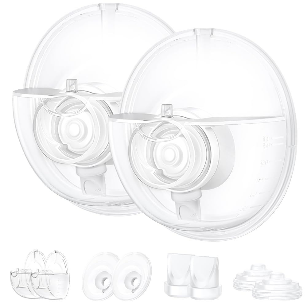 2 Full Set Collector Cup Compatible with Momcozy M5,Only for M5 Breast Pump Replacement Accessories with 24mm Flange, Collector Cup, Duckbill Valve, Diaphragm