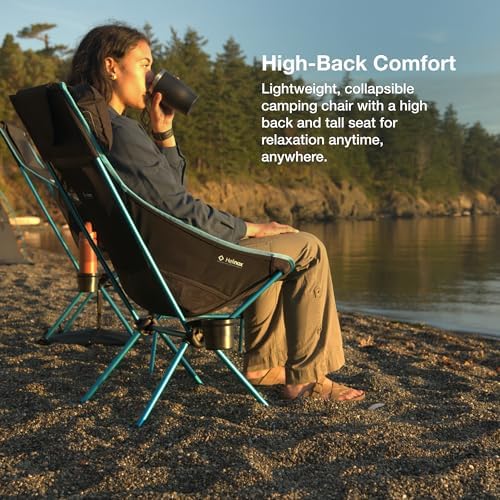 Helinox Sunset Chair Lightweight, High-Back, Compact, Collapsible Camping Chair, Mint Multiblock