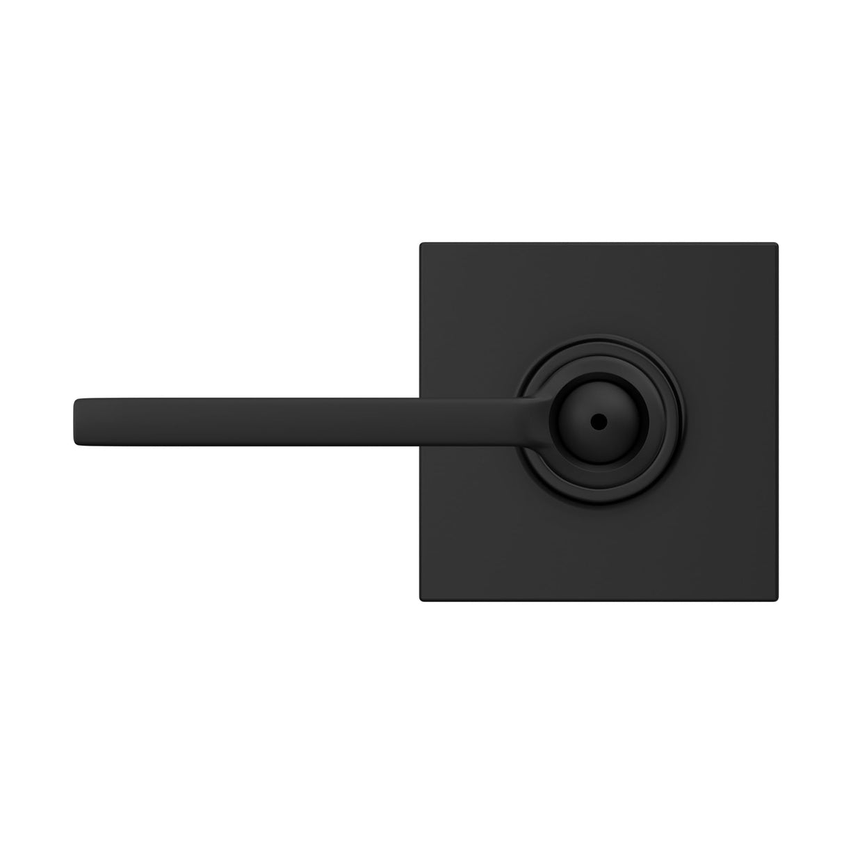 Schlage F40 LAT 622 COL Latitude Lever with Collins Trim Bed & Bath Privacy Door Lock, Matte Black