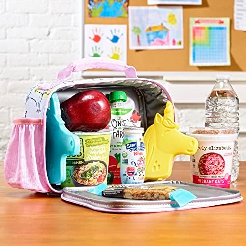 Cool Coolers Kids Lunch Box Ice Packs, Slim Ice Packs for Lunch Bags, Lunch Ice Packs Reusable-Multicolored 4 Pack (Unicorn)
