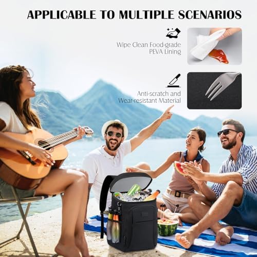 Tuwubi Cooler Backpack 35/42 Cans, Backpack Coolers Insulated Leak Proof for Men Women, Waterproof Soft Sided Lunch Camping Beach Travel Ice Chest Backpack Cooler Bag