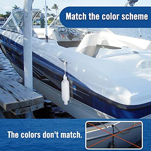 Affordura Boat Fender 4 Pack Boat Bumpers Fenders with 4 Ropes, Boat Bumpers for Pontoon Boat Fenders Inflatable