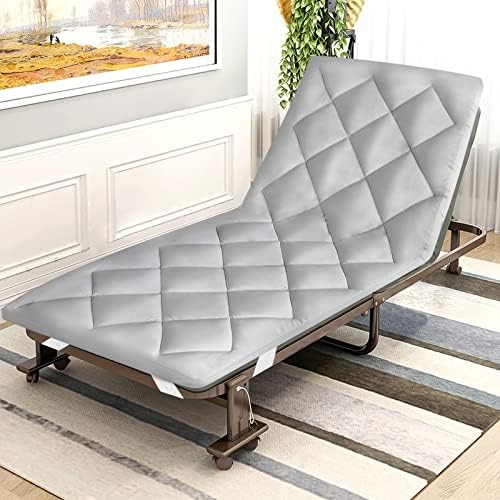 Cot Mattress Pad (Improved Thickness) Quilted Cot Pads for Camping, Sleeping Mattress Topper 30" X 75" for Camp/Rv Bunk/Narrow Twin Beds