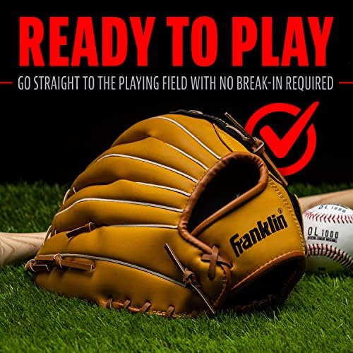 Franklin Sports Baseball + Softball Gloves - Field Master Adult + Youth Baseball + Softball Gloves - Right Hand + Left Hand Gloves - Infield + Outfield Mitts - Multiple Sizes + Colors