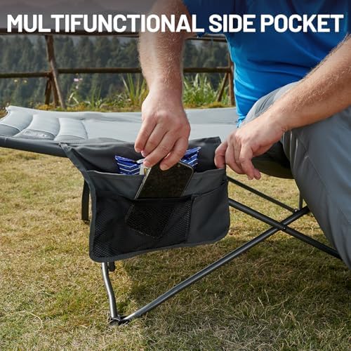 TIMBER RIDGE Extra Wide Heavy Duty Camping Cot for Adult, Easy Set Up Oversized Sleeping Cot with Carry Bag for Camping, Travel and Outdoors, Support up to 450lbs