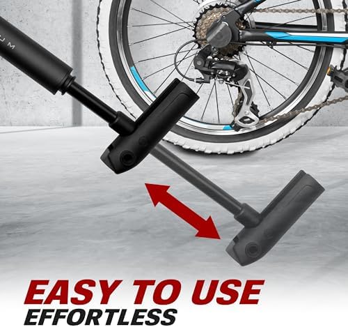 BV Mini Bike Pump Portable Frame Pump, Air Ball Pump Inflator with Ball Pump Needles, Fits Presta & Schrader- Smart Valve