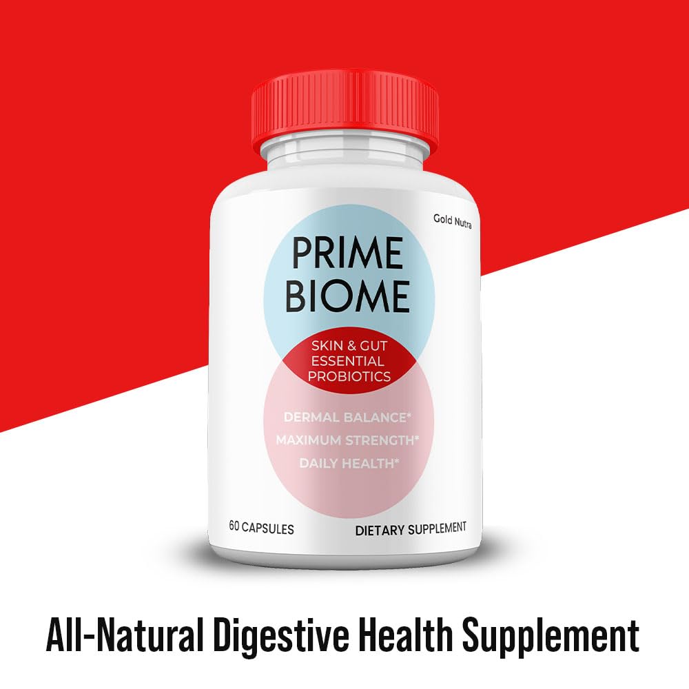 Gold Nutra (3 Pack) Prime Biome Pills, Prime Biome All Natural Supplement Skin and Gut Probiotics Capsules, 3 Month Supply