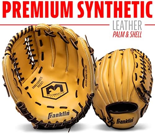 Franklin Sports Baseball + Softball Gloves - Field Master Adult + Youth Baseball + Softball Gloves - Right Hand + Left Hand Gloves - Infield + Outfield Mitts - Multiple Sizes + Colors