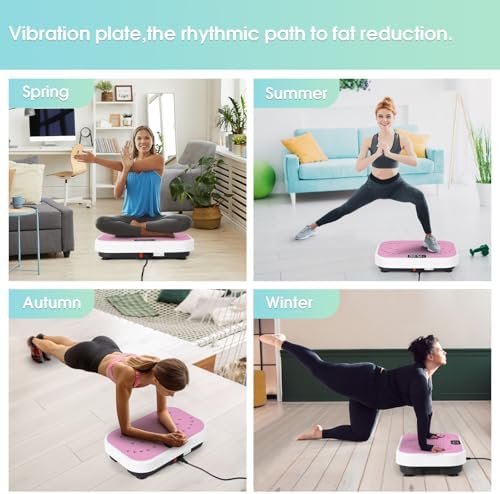 Vibration Plate Exercise Machine for Lymphatic Drainage Weight Loss,SoftGym Power Vibration Plate 300-400 Lbs Capacity Full Whole Body Workout Vibration Platform,Waver Vibration Plate for Home Fitness